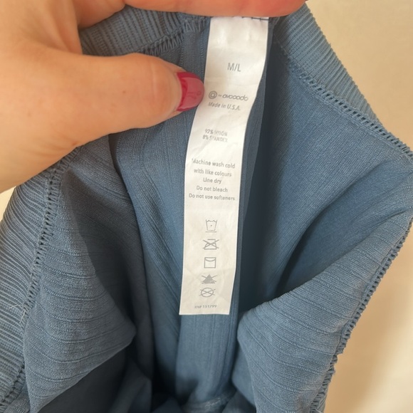 Avocado ribbed seamless leggings blue made in USA size M/L - Picture 6 of 6